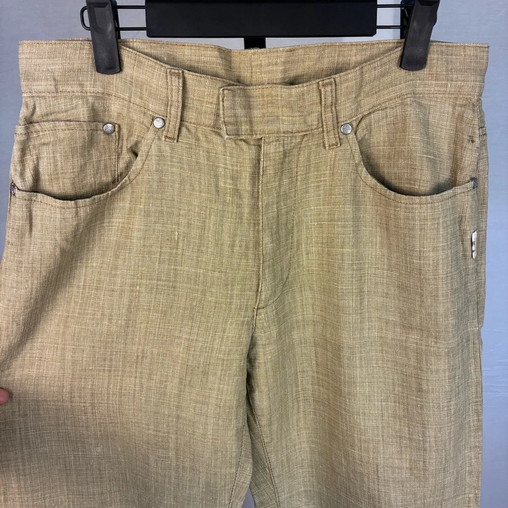 Jean Paul Gaultier JPG Jeans Straight Leg Tan Linen 32